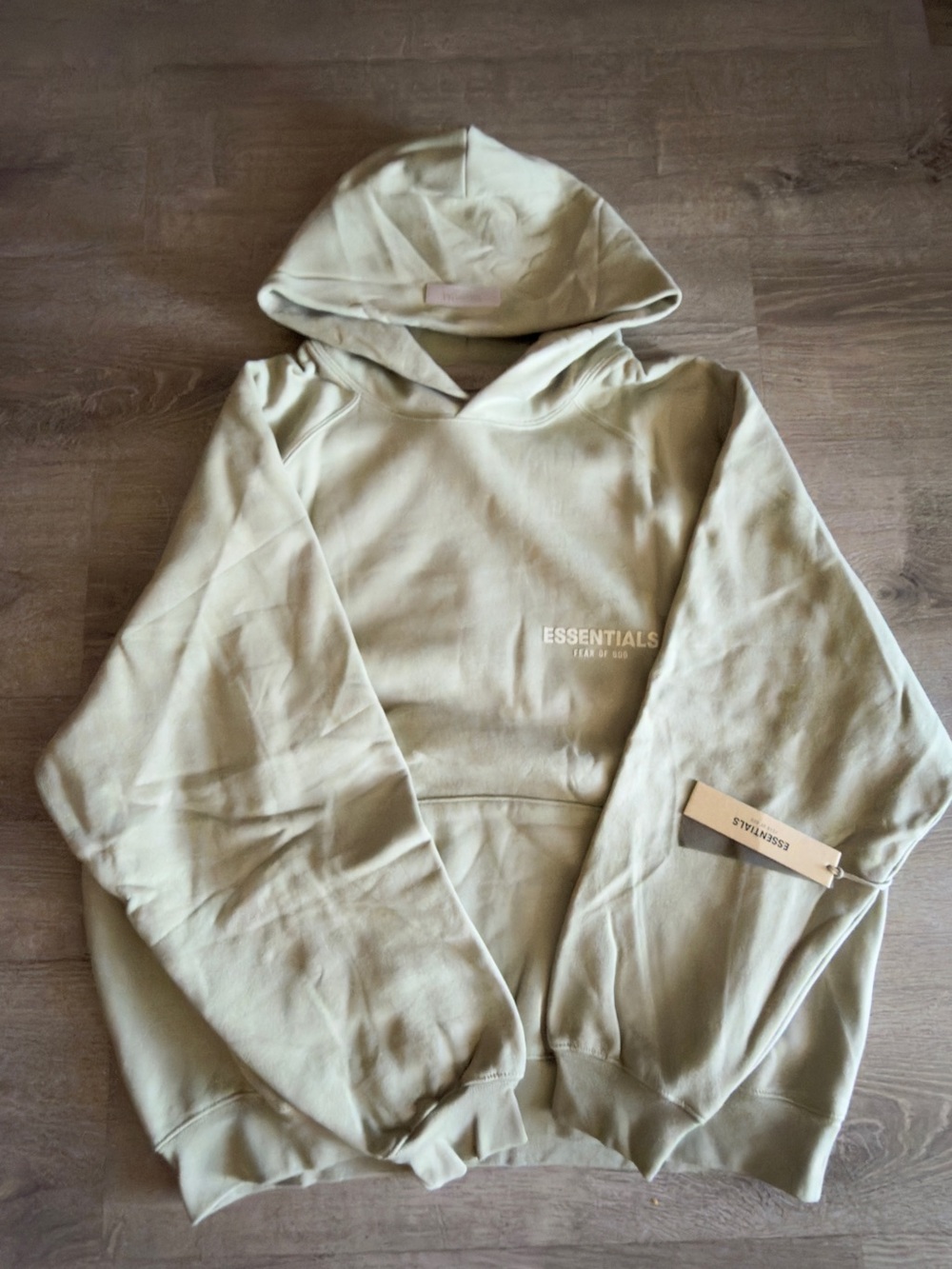 Essentials Hoodie in Sea Foam with White Logo Patch